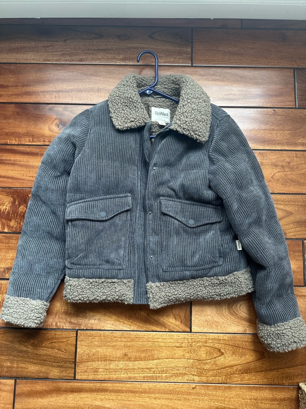 UpWest Sherpa-Lined Corduroy Jacket in Taupe